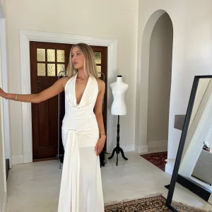 LaMarie Nadia Dress in Ivory – three-quarter view