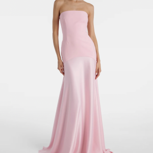 Solace London The Alessandra Maxi Dress in Powder Pink – front view